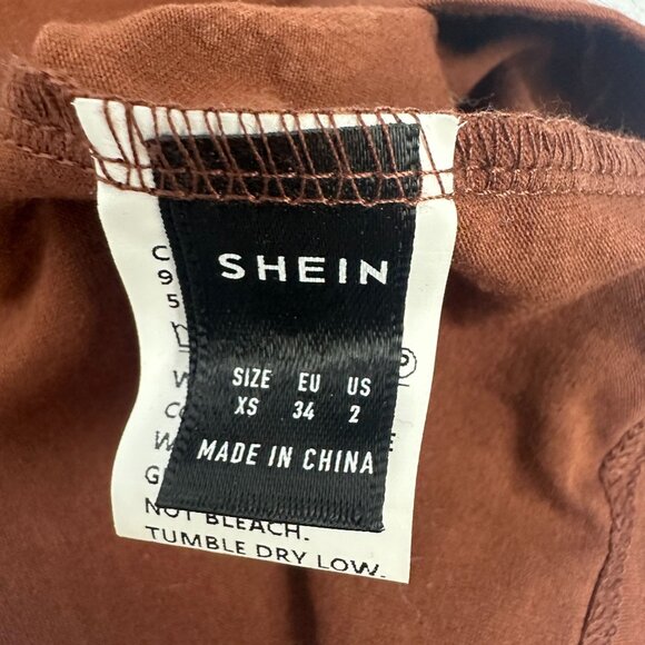 Brown Shein Halter Crop Top With Rhinestone Skeleton Hand Design Size XS - Picture 3 of 5